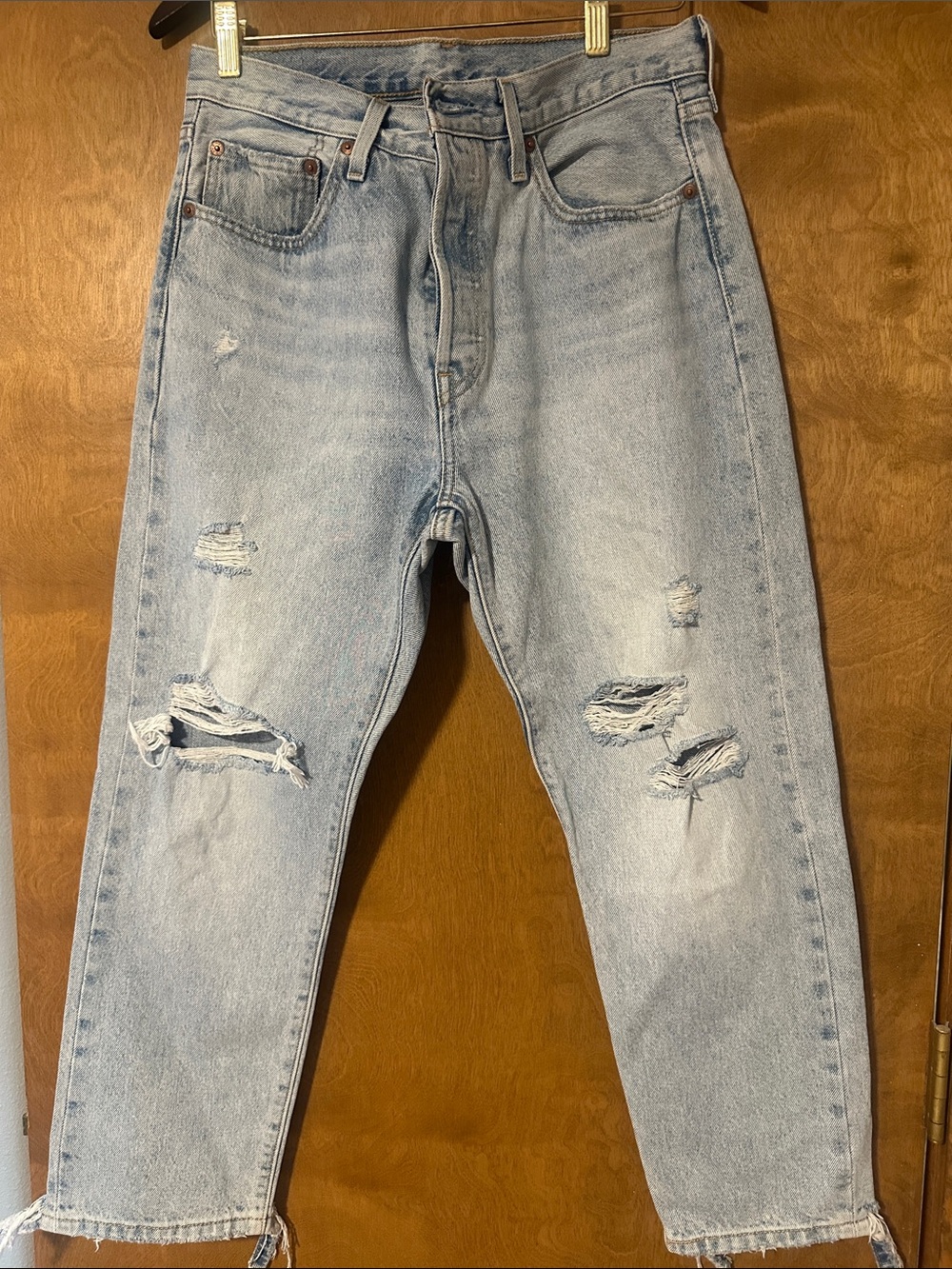 Levi's Light Wash Relaxed Distressed Jeans